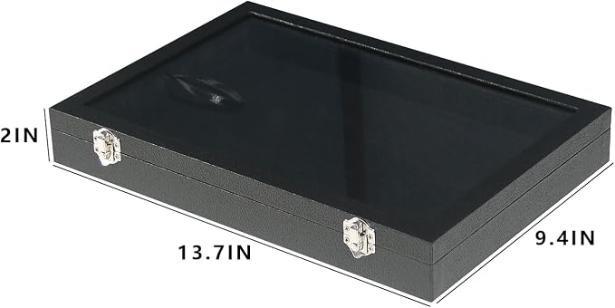 Coward Jewelry Organizer Box, Black Velvet Blank Display Tray Case with Lid for Storage Necklaces Bracelets Rings Beads and Jewelry Accessories - Image 2