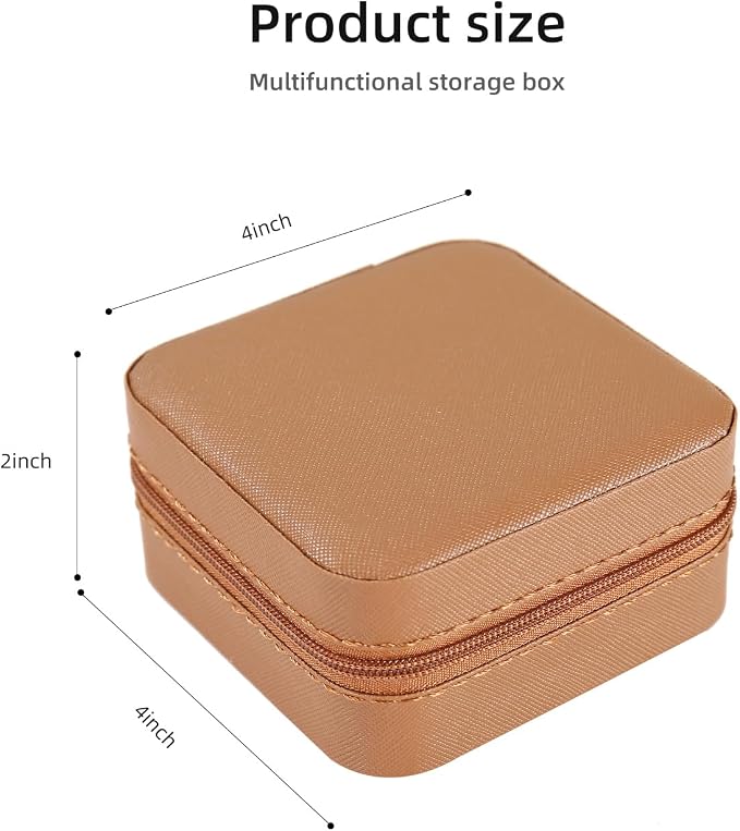 KElofoN Travel jewelry case Travel jewelry box Travel Jewelry Organizer Small Jewelry Organizer Box for Girls Women with Mirror (5-coffee) - Image 3