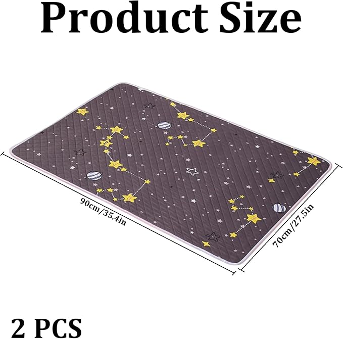 2 PCS 27.5 * 35.5 Inches Bed Pads Washable Waterproof, Potty Training Pads, Waterproof Mattress Protector and Bed Sheets for Incontinence Protection, Washable and Reusable Mattress