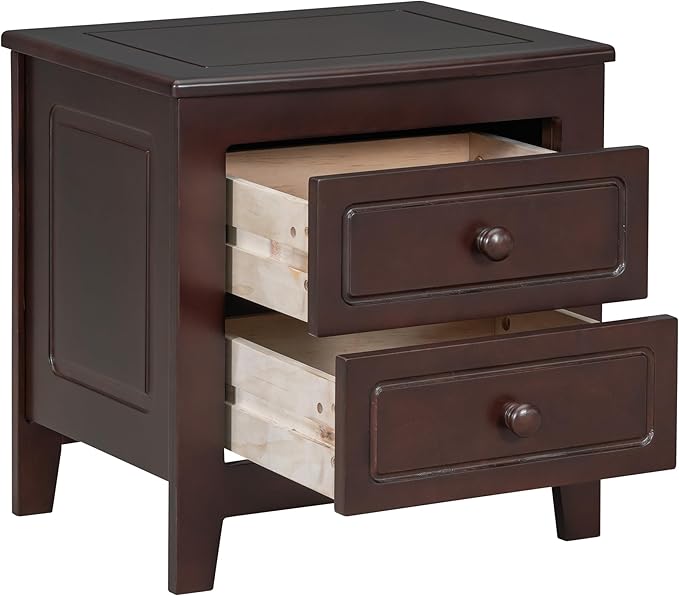 Harper & Bright Designs 3-Piece Full Bedroom Set, Walnut Full Size Wood Platform Bed with 2 Nightstands, Retro Design, Easy to Assemble