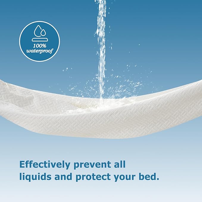 SOCHOW 4-Layer Ultra Soft Premium Waterproof Mattress Protector Queen Size, Cooling Mattress Pad Cover with Deep Pocket Up to 18'' Breathable Skin-Friendly and Low Noise
