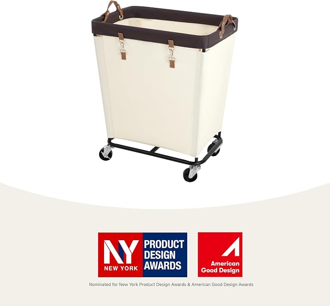 StorageWorks 210L Laundry Basket with Wheels, Extra Large Rolling Hampers for Clothing Organizer, Dirty Clothes Basket for Hotel, Home, Closet, Dorm, Beige - Image 8
