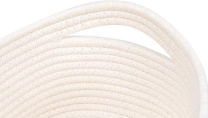 CubesLand Off White Small Storage Baskets for Shelves, Closet Organization Storage Bins Empty Gift Basket Baby Nursery Woven Baskets for Organizing, Rectangular Clothes Closet Shelves Baskets 3 Packs - Image 5