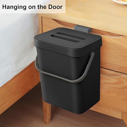 LALASTAR Mini Countertop Trash Can, Compact Waste Basket Garbage Can, Small Trash Bin with Lid for Desk/Office/Dorm, 3L/0.8 Gal, Black - Image 5