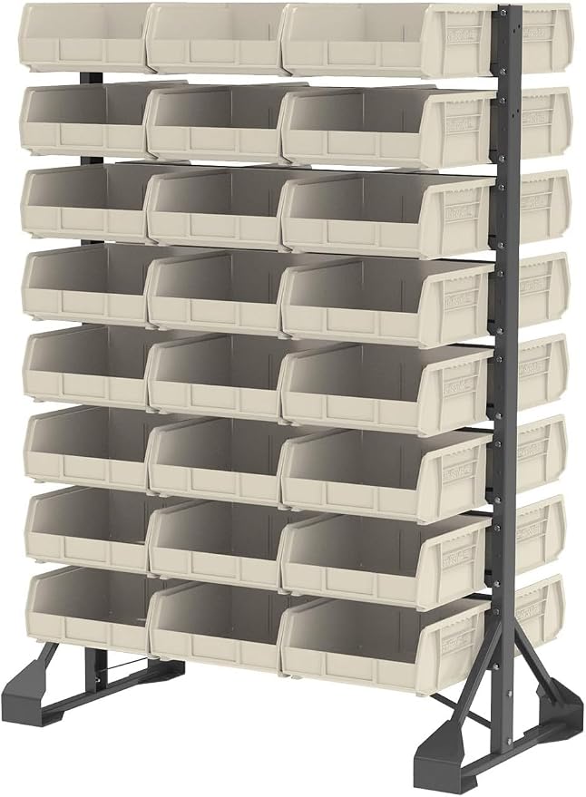 Akro-Mils 30235 AkroBins Plastic Storage Bins, Space-Saving Stackable Bins for Garage, Pantry, Craft Organization, 11" x 11" x 5", Stone, 6-Pack - Image 10
