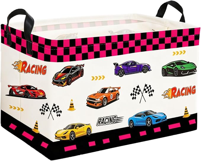 Rectangle Kids Baskets Car Basket Cute Storage Bin Organizer Boys Box for Room Decor Gift Basket(Car) by DDBASKET