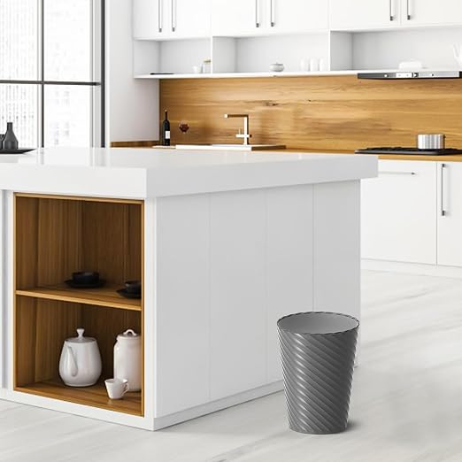 Lysam Bathroom Trash Can, 3 Pack 1.8 Gallons Small Trash Can with Trash Bags, Bathroom Garbage Can, Plastic Trash Bin, Round Waste Basket for Bath，Bedroom, Office, Kitchen, Room, Compact Space (Grey) - Image 8