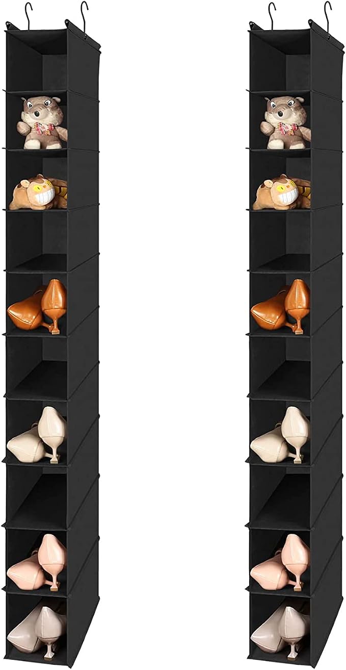 MAX Houser 10-Shelf Hanging Shoe Shelf Organizer, Hanging Shoe Storage for Closet,Pack of 2 (Black) - Image 9