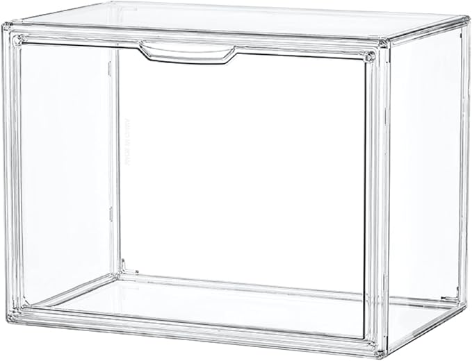 Clear Acrylic Display Case, Stackable Plastic Storage Bins with Magnetic Attraction Lid, Showcase for Cosmetic, Large Figures Collectibles, X-Large by LXLXXL