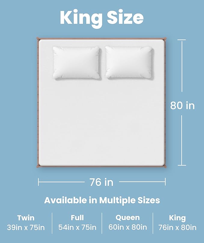 Everlasting Comfort Premium King Size Mattress Protector - Waterproof & Hypoallergenic, Noiseless Design, Washable Cover, 18" Deep Pocket, Bed Bug & Dust Mite Proof Cover for Sleep Hygiene