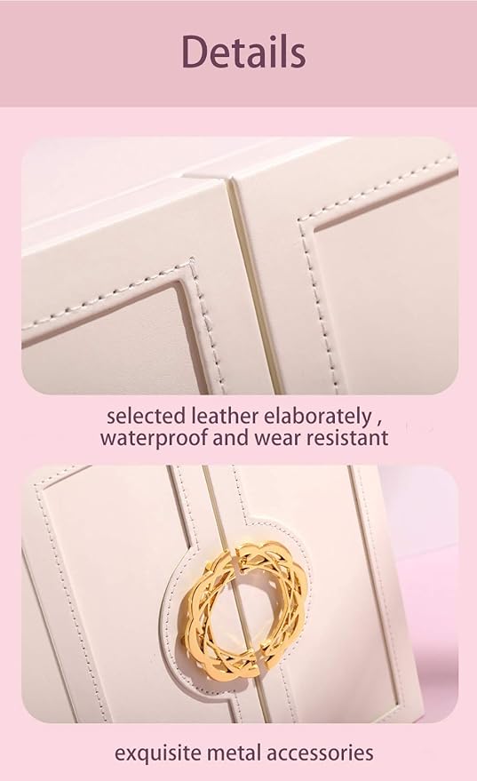 Cute Jewelry Box for Women teen Girls Jewelry Organizer Large Jewelry Organizers and Storage Faux Leather Jewelry Storage Jewlery Box Jewellery Box Joyeros Organizador De Mujer - Image 8