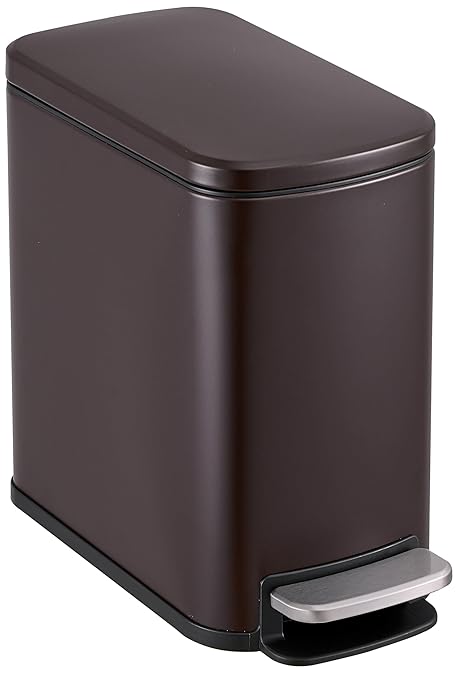 SIMPLI-Magic 6L/1.6G Stainless Steel Bathroom Trash Can with Hands-Free Foot Pedal, Quiet Soft-Close Lid, Compact Space-Saving Size by Simpli-Magic