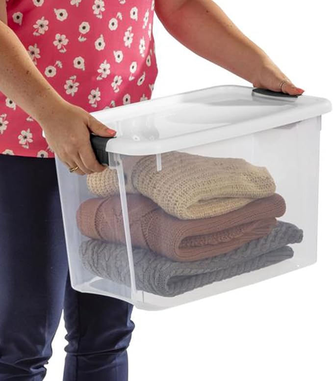 Sterilite 6-Pack 30 Quart Ultra Latch Box, Clear Storage Organizer Bins with Latching Lids - Stackable Plastic Containers for Home Organization in Garage, Attic, Basement, and Closet - Image 8