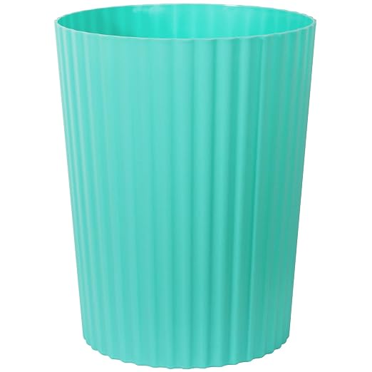 JiatuA Small Trash Can Plastic Wastebasket Round Garbage Container Bin for Bathroom, Kitchen, Bedroom, Home Office, College Dorm, Light Blue by JiatuA