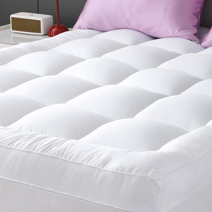 YUGYVOB King Mattress Pad Extra Thick, Cooling, and Breathable Mattress Topper 8-21" Deep Pocket Soft Down Alternative Fill