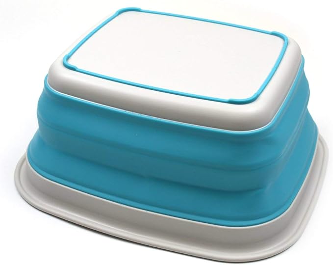 SAMMART 7.7L (2 Gallon) Collapsible Tub - Foldable Dish Tub - Portable Washing Basin - Space Saving Plastic Washtub (Bright Blue, S) - Image 5