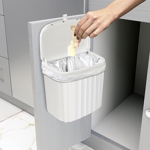 Glad Roomate Under Counter Waste Bin | Space Saving Small Trash Can for Kitchen Cabinet, Bathroom or Office | Dual Lid for Ease of Opening, 7 Liter, White - Image 6
