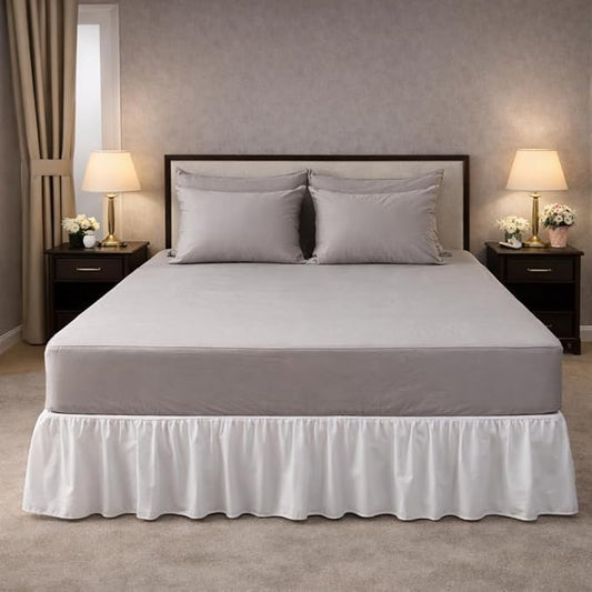 100% Cotton Single Layer Mattress Cover King Size, Elastic Mattress Cover, Stretches Up to 16 Inches Deep, Cozy, Absorbent, Easy to Replace, Machine Washable (6 Colors) (Gray, Queen)