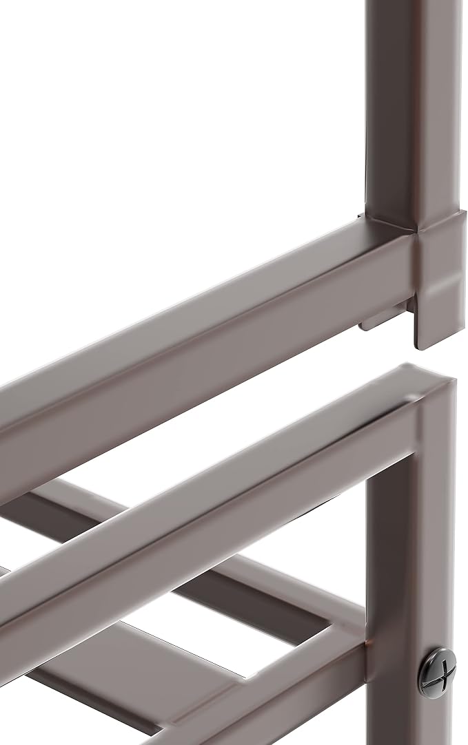 Simple Houseware 3-Tier Stackable Metal Panel Shoes Rack, Bronze - Image 6