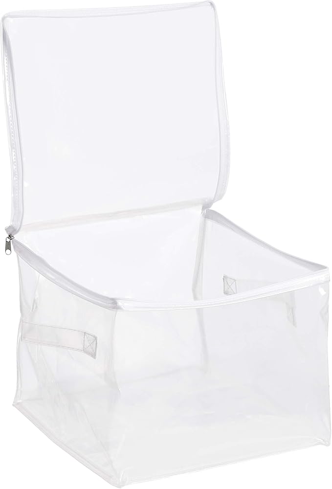 Amazon Basics Clear Zippered Storage Bags for Closet Organization, Stackable Clothing and Linen Storage Containers, 3-Pack - Image 3