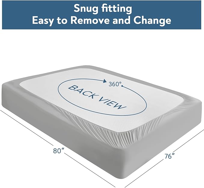 King Mattress Pad, Soft Quilted Air Mattress Topper King with Extra Deep Pocket, Breathable and Noiseless Air Mattress Cover King Size Mattress Pad Fits Up to 23 Inch, Grey