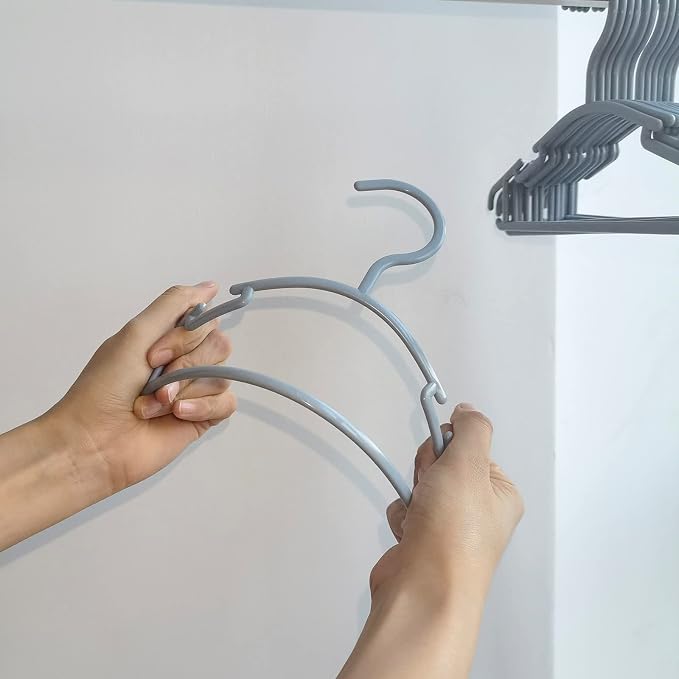 GoodtoU Plastic Baby Hangers, Gray, 60 Pack, Sturdy and Durable, Ideal for Kids' Clothes - Image 5
