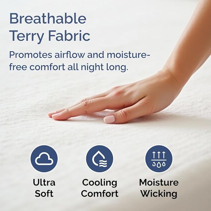 King Mattress Protector Waterproof - Mattress Cover King Size Bed - Bed Protector Waterproof - Absorbent Fitted Sheet up to 16" Deep Pockets - Soft, Breathable, Cooling, Noiseless - Machine Washable