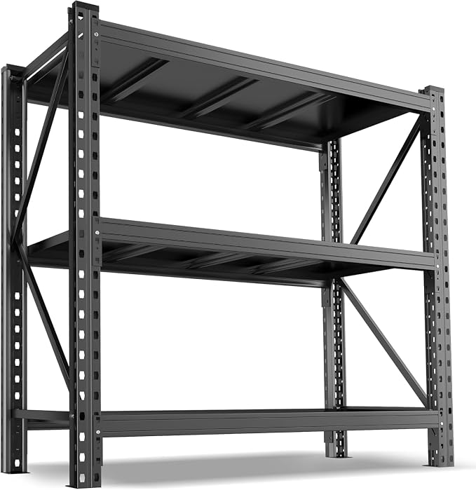 3-Tier Garage Shelving, 63''H*67''W*20''D Metal Storage Shelf,5000 lbs Heavy Duty Unit Shelves, Upgraded Reinforced Double-Layer Columns for Basement Kitchen Pantry Large Warehouse Rack by Beaunatixx
