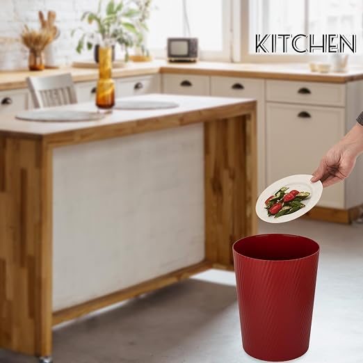 UUJOLY Small Trash Can Wastebasket Garbage Can Container Bins for Bathrooms, Laundry Room, Kitchens, Offices, Kids Rooms, Dorms (Red) - Image 4