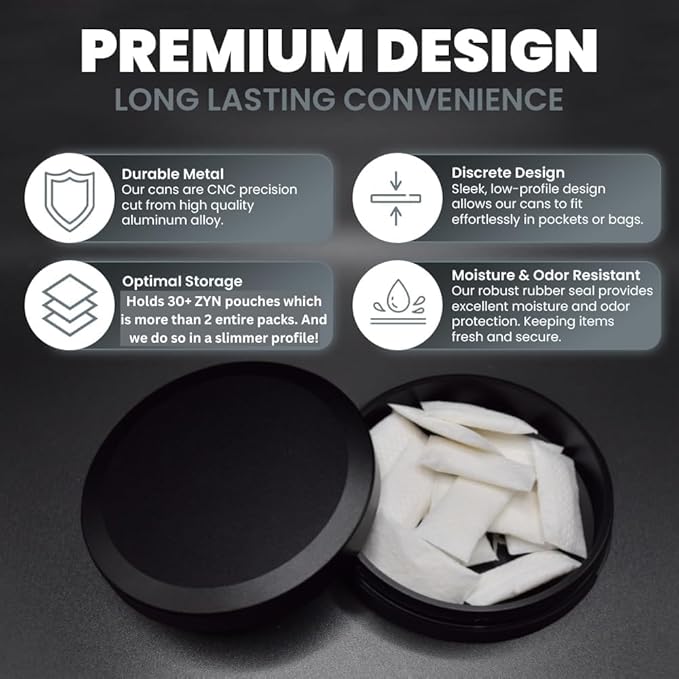 ZYN Metal Can | Metal Zyn Container | Pouch Container | Small Storage Tin - Image 3