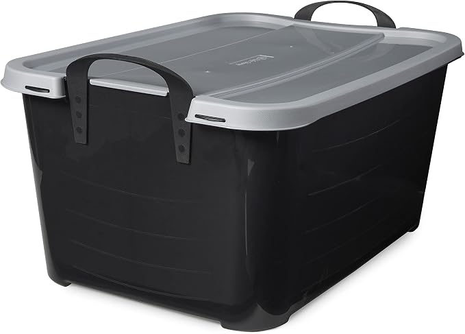 Life Story 6 Pack Heavy Duty Stackable Storage Bin, 55 Quart Home Organizer, Versatile Lightweight Locking Bins with Carrying Handles, Black/Gray - Image 8
