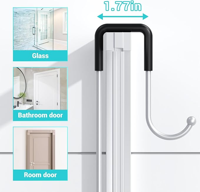 Aitatty Over the Door Hanging Shower Caddy: Rustproof Hanging Organizer over the Door - No Drilling Bathroom Rack for Inside Shower Chrome - Image 4
