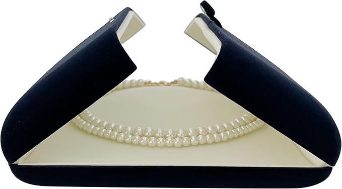 Velvet Jewelry Case for Pearl Necklace Large Velvet Necklace Stoarge Box for Pearl Strands Multi-strand Necklace Storage Box (Jewelry not included) by SVEADISPLAY
