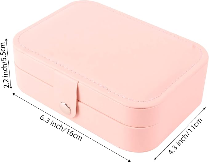 OceeK Travel Jewelry Box,Travel Jewelry Case for Girls Women Mothers, Jewelry Organizer Case, PU Leather Black,1 Pack - Image 6
