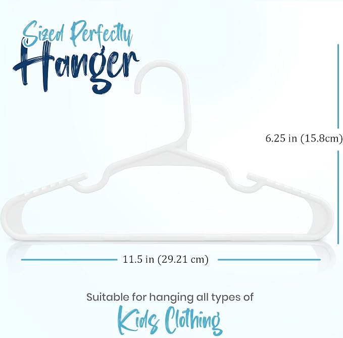 Utopia Home 160 Pack Kids Hangers - 11.5 Inch Plastic Baby Hangers for Closet - Childrens Hanger for Clothes & Infant Hanger for Closet - Ideal for Everyday Standard Use (White) - Image 2