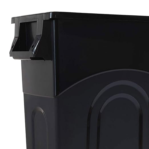 United Solutions Highboy Waste Container, 23 Gallon, Space Saving Slim Profile and Easy Trash Bag Removal, Indoor or Outdoor Use, Integrated Handles for Easy Carrying, 4-Pack, Black. - Image 8