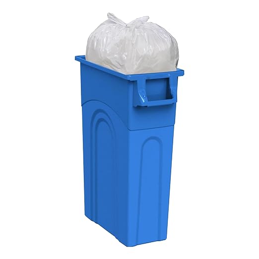 United Solutions Highboy Recycling Container, 23 Gallon, Space Saving Slim Profile and Easy Bag Removal for Indoor or Outdoor use, Recycle Blue, Plastic - Image 2