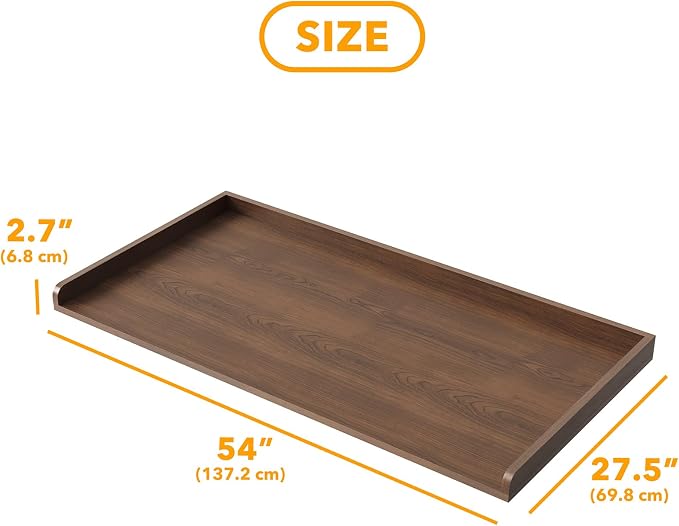 SpaceAid Washer Dryer Countertop, Laundry Wood Shelf Topper with Edge, 54" Width x 27.5" Depth Cover Guard Organizer for Washer and Dryer Laundry Hamper Counter Storage Organization (Brown Wood) - Image 2