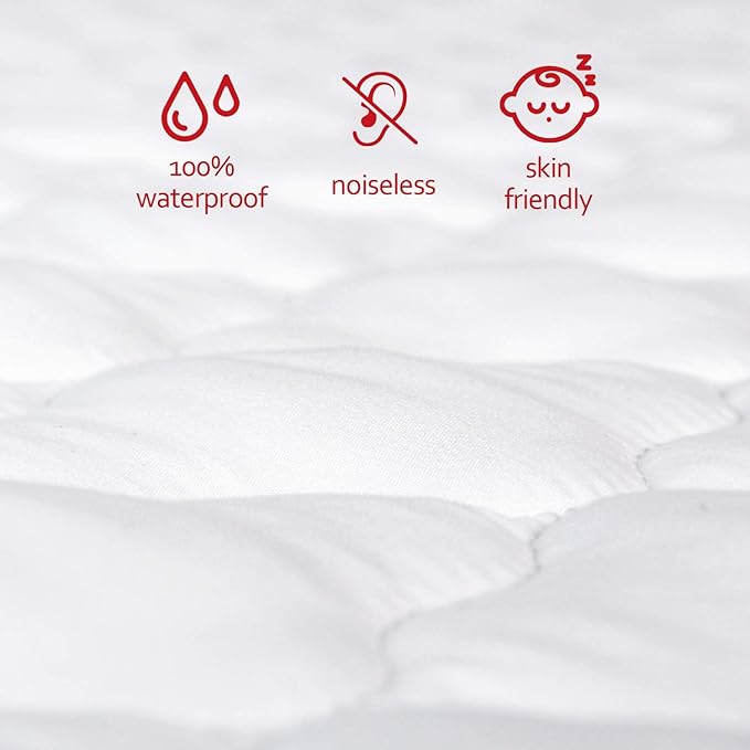 Waterproof Mini Crib Mattress Pad Sheets Fitted (Cover Only), Cotton Fabric Mini Crib Protector, Fits Dream On Me Folding Playard Mattress, Baby Playard Sheets Cover