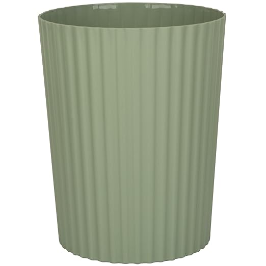 JiatuA Small Trash Can Plastic Wastebasket Round Garbage Container Bin for Bathroom, Kitchen, Bedroom, Home Office, College Dorm, Green by JiatuA
