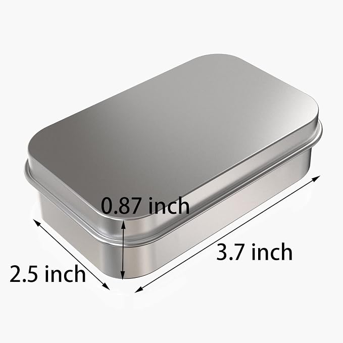 Hulless 30 Pcs Metal Hinged Tin Box Container Mini Portable Small Storage Container Kit with Lid for Home Storage 3.7x2.3x0.8 inch. - Image 3