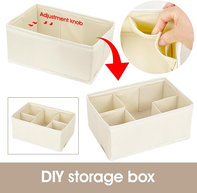 VERONLY Cosmetic Storage Bins Makeup Organizer, Adjustable Multifunction Storage Box Desk Drawer Divider for Makeup Brushes, Bathroom Countertop or Dresser, Set of 4 - Image 2