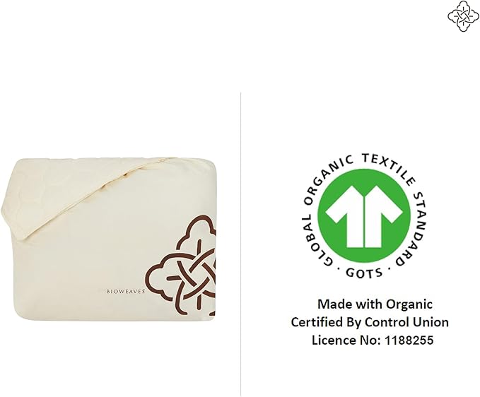 Bioweaves 100% Organic Cotton Mattress Pad Cover, GOTS Certified Cooling Quilted Fitted Mattress Topper & Protector with Soft Cotton Wadding - 20 Inch Deep Pocket, Full