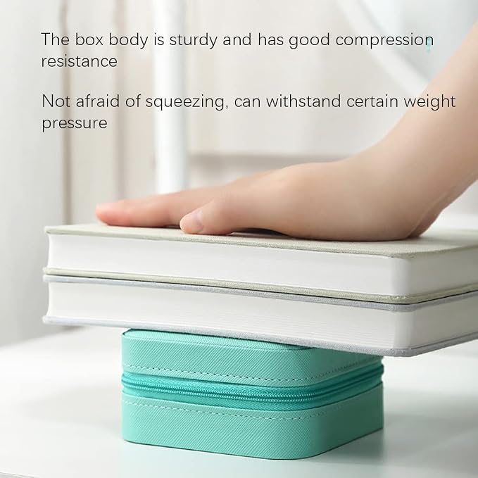 Mini Jewelry Travel Case,Small Travel Jewelry Organizer,Travel Portable Jewelry Case for Ring, Pendant, Earring, Necklace, Bracelet Organizer Storage Holder Boxes (Blue) - Image 7