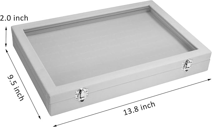 Vicoter Rings Organizer Tray 100 Slot Velvet Ring Earring Storage Box TranSparent Cover Jewelry Store Ring Display Box Jewelry Display Cabinet for Girl Wife Mother - Image 2