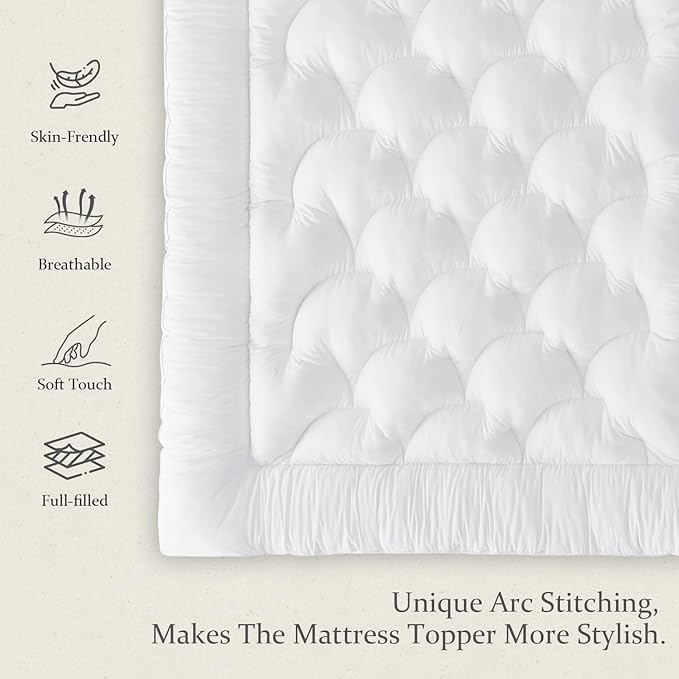 WhatsBedding 5 Inch Memory Foam Mattress Topper Full Size, Supportive Fluffy Shredded Memory Foam Filled Pillow Top, Extra Soft Bed Topper for Back Pain Relief, 54x75x5 Inch