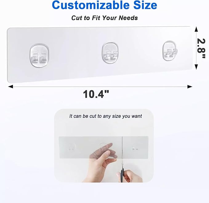 4 Packs Shower Caddy Adhesive Replacement, Strong Adhesive Hooks for Shower Caddy Kitchen Racks, No Drilling Transparent - Image 3