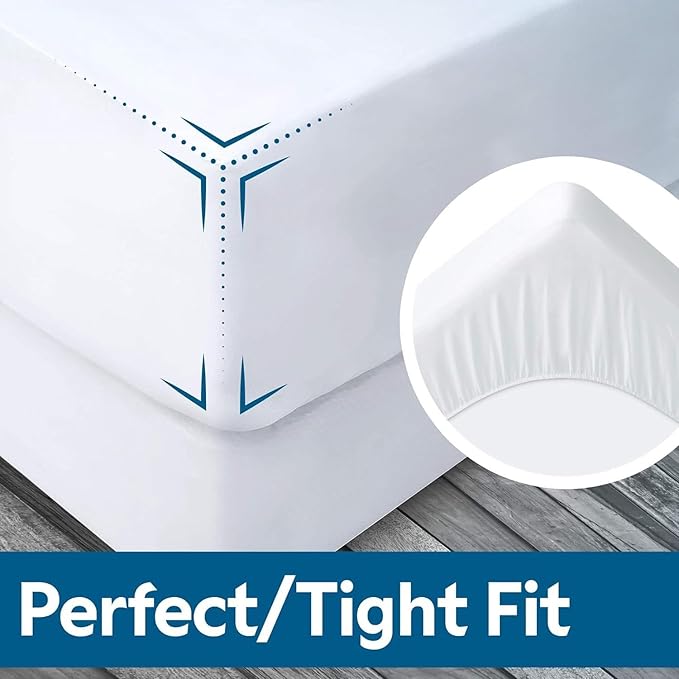 Guardmax Heavy Gauge Vinyl Twin Size Mattress Protector - Waterproof & Dust Proof Mattress Cover with Stretchable Pockets - Soft, Comfortable, & Noiseless Waterproof Fitted Sheet.(39 x 75 x 10)