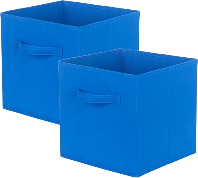 ShellKingdom Storage Bins, Foldable Fabric Storage Cubes And Cloth Storage Organizer Drawer For Closet And Toys, 2 Pack (Royal Blue) by ShellKingdom