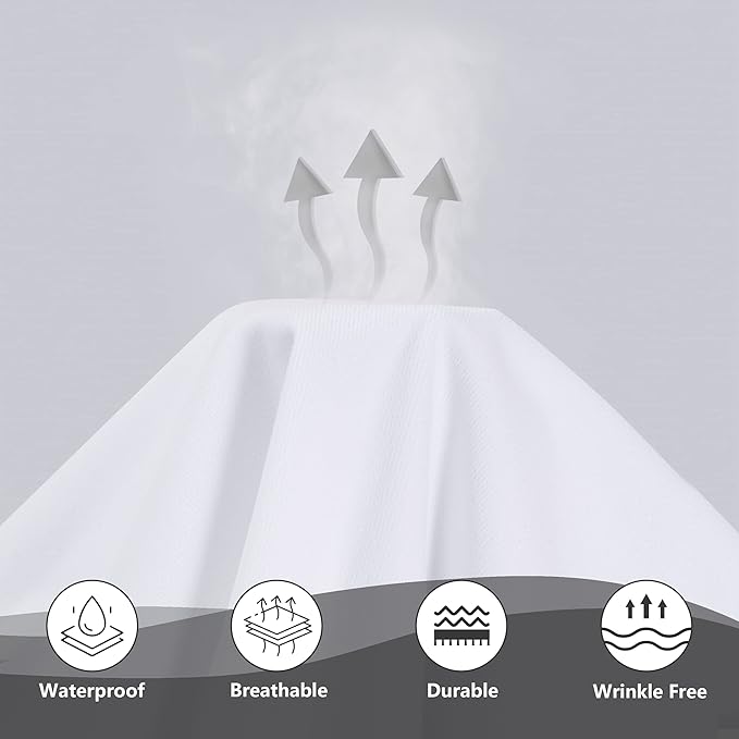 Twin XL Mattress Protector Waterproof- Washable Mattress Cover Twin XL Size Fitted Bed Pad Noiseless Plastic Protection Up to 18” Allergy Mattress Protector Soft&Breathable（White）